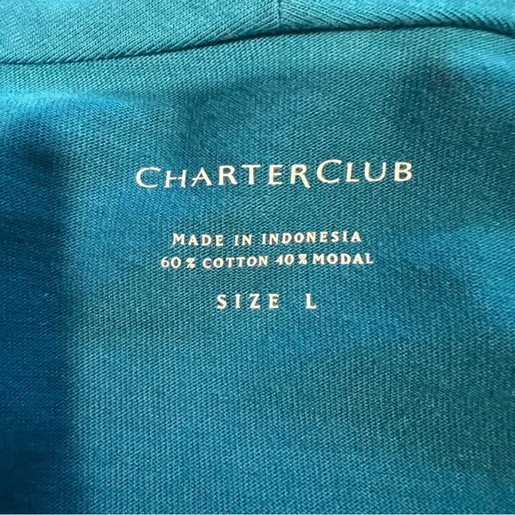 🍋 NWT - Charter Club Blue Open Front Top - Large - Picture 4 of 6